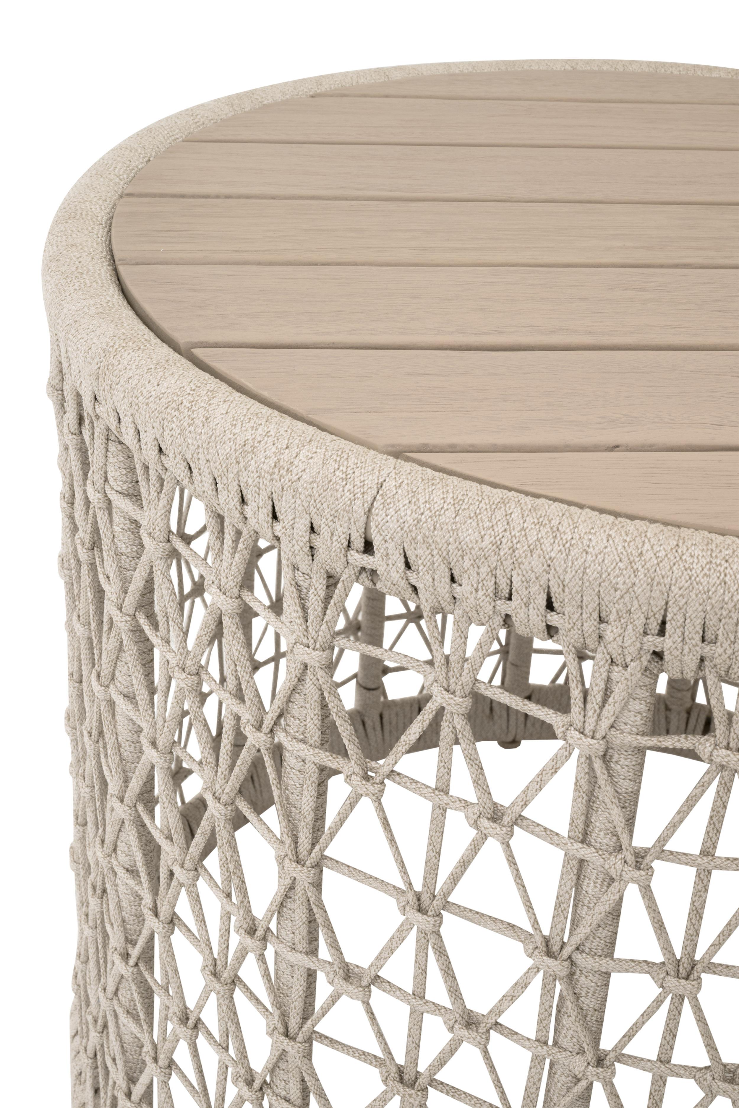 Knit Outdoor Round End Table | Essentials For Living