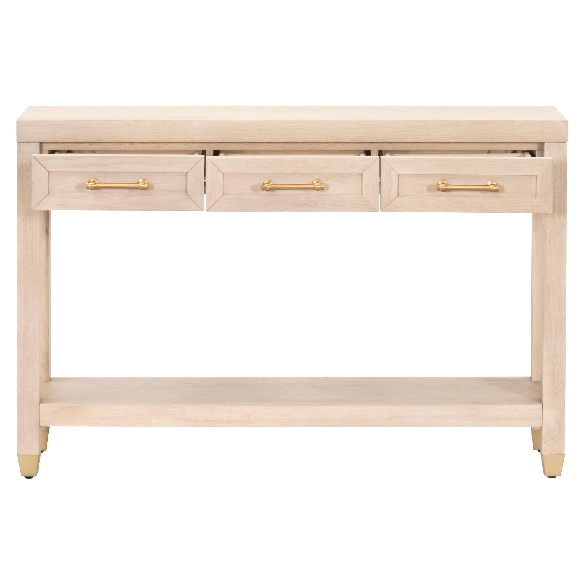 narrow sofa table with drawers