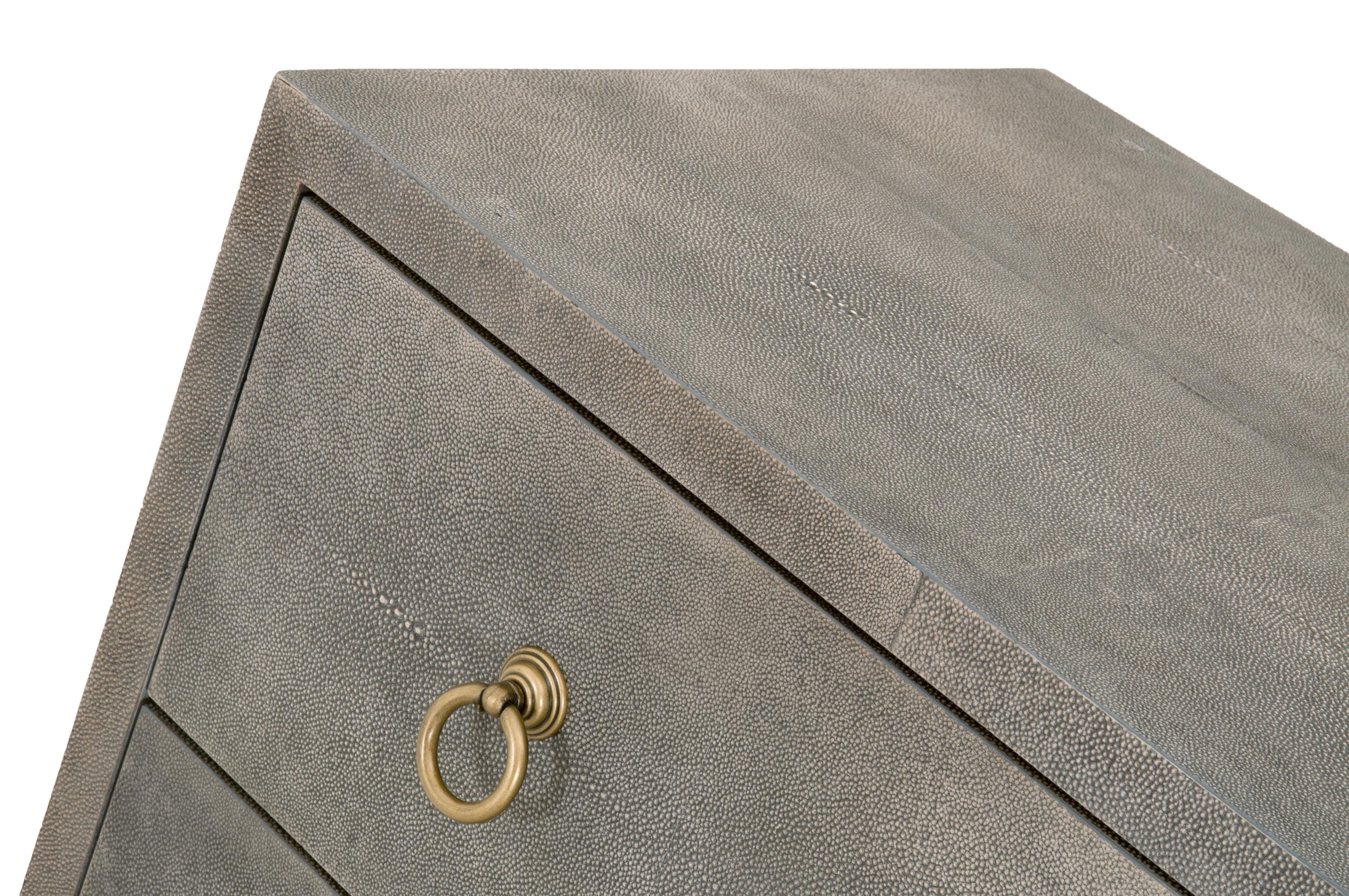 sachin and babi light blue dress Shagreen Round Nightstand
